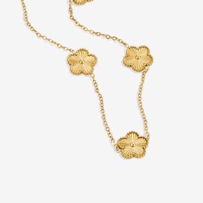 Golden Clover Cluster Necklace