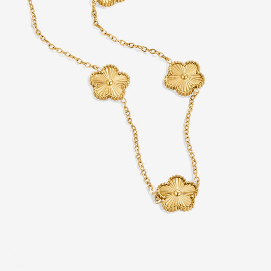 Golden Clover Cluster Necklace