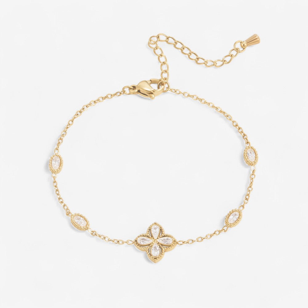 Four Leaf Clover Crystal Bracelet