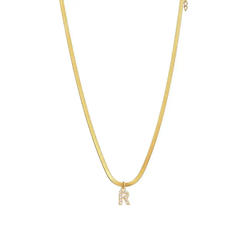 Melly Initial Herringbone Necklace