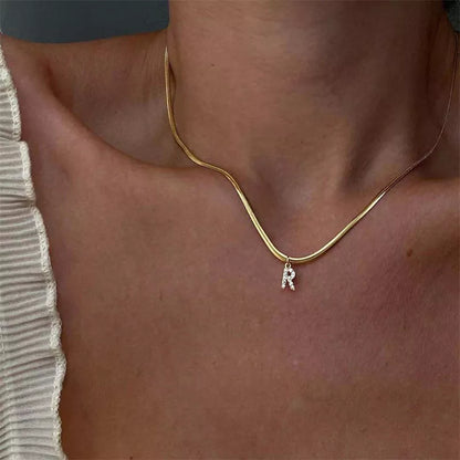 Melly Initial Herringbone Necklace