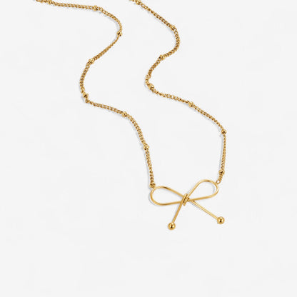 Anika Gold Bow Necklace