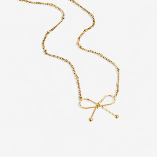 Anika Gold Bow Necklace