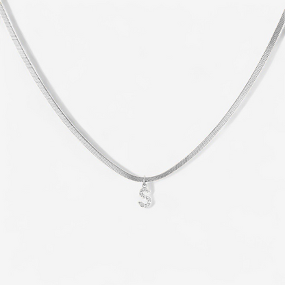 Melly Initial Herringbone Necklace