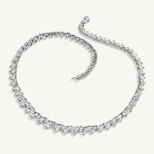 Heart Diamond Tennis Necklace