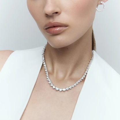 Heart Diamond Tennis Necklace