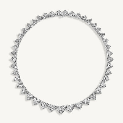 Heart Diamond Tennis Necklace