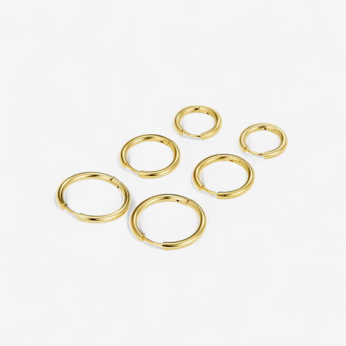 Triple Hoop Earrings Set