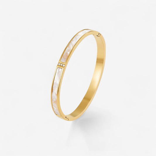 White Sahara Gold Bangle